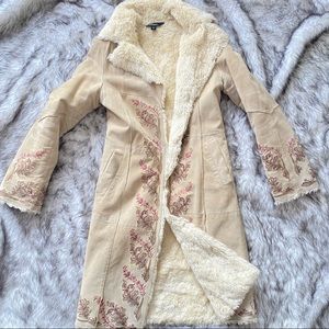 Suede & Fur Stunning Cream Coat